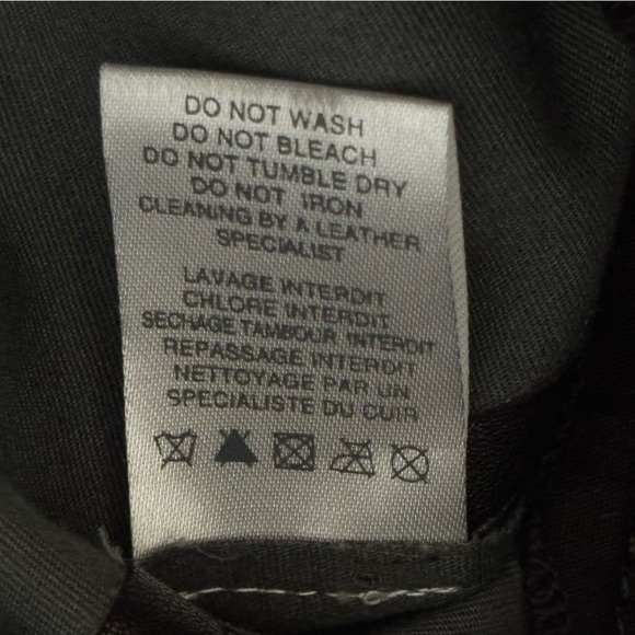 IRO Leather Delta Straight Leg Black Lamb Leather Tab Close Front Size 34 (2) - Picture 9 of 10